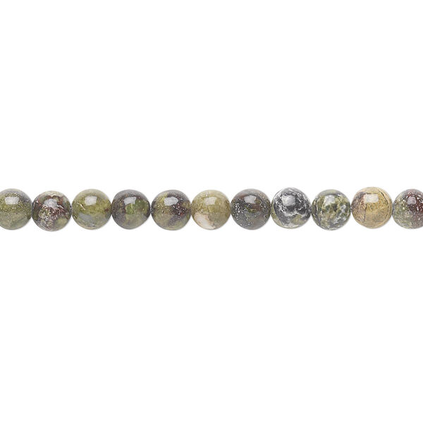 Bead, dragon blood jasper (natural), 4mm round, B grade, Mohs hardness 6-1/2 to 7. Sold per 15-1/2" to 16" strand. image number 0