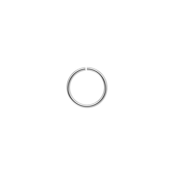 Jump ring, imitation nickel-plated brass, 10mm round, 8.4mm inside diameter, 20 gauge. Sold per pkg of 100. image number 0
