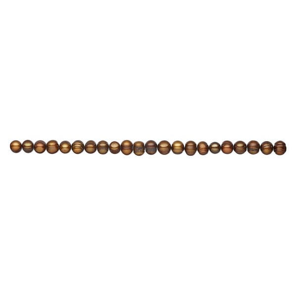 Freshwater pearl 1pkg1, semi-round, 15 inch dark antique copper 9-12mm cultured image number 1