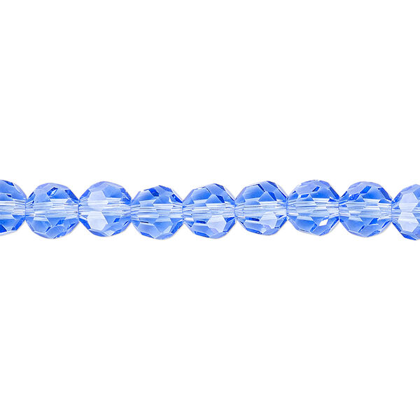 Bead 1pk 32 facets transparent light blue, Celestial Crystal® 6mm round 15.5-16 inch image number 0