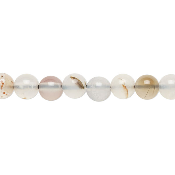 Bead, Madagascar multi-agate (natural), translucent to semitranslucent, 6mm round, B grade, Mohs hardness 6-1/2 to 7. Sold per 15-1/2" to 16" strand. image number 0