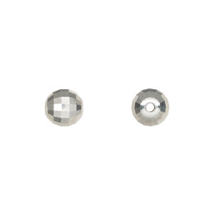 Bead 1pkg4 sterling silver, 8mm faceted round