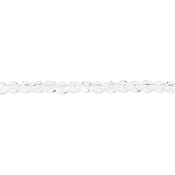 Bead, Czech fire-polished glass, clear, 3mm faceted round. Sold per pkg of 1,200 (1 mass). image number 0
