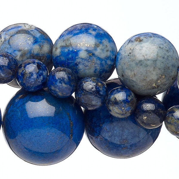 Bead mix, lapis lazuli (dyed), 8-25mm round, Mohs hardness 5 to 6. Sold per (3) 15" to 16" strands. image number 0