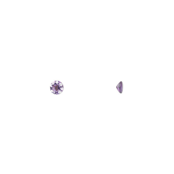 Gem, amethyst (natural), light to medium, 3mm faceted round, A grade, Mohs hardness 7. Sold per pkg of 8. image number 0
