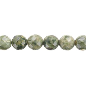 Rhyolite 1pkg1, faceted round bead natural 15.5-16 inch 8mm