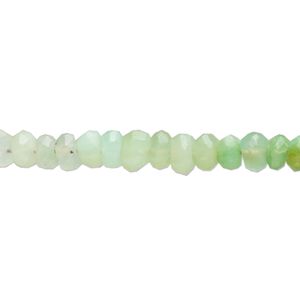 Chrysoprase 1pkg1, hand-cut faceted rondelle bead natural 15.5-16 inch graduated 3x2mm-4x3mm