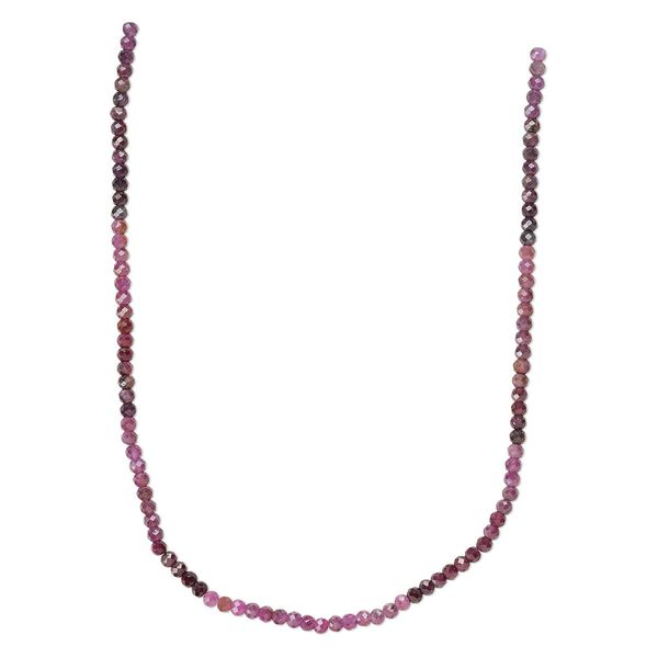 Pink tourmaline 1pkg1, hand-cut faceted round bead natural 12 inch 4mm image number 0