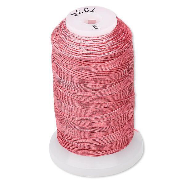 Thread, Purely Silk™,3-ply, coral, size E. Sold per 200-yard spool. image number 0