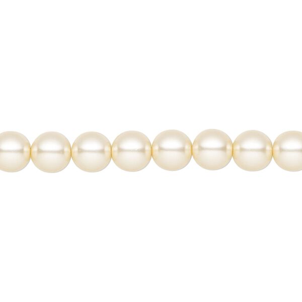 Pearl 200pk cream, Preciosa Czech crystal 6mm round image number 0