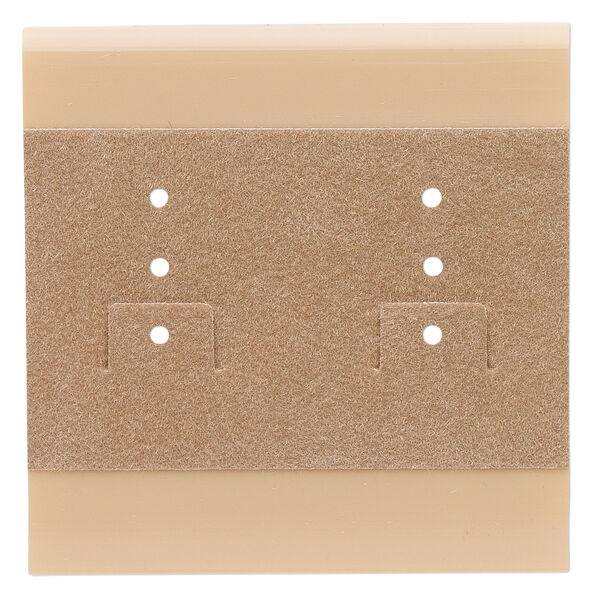 Earring card, plastic and velour, camel, 2x2-inch square. Sold per pkg of 100. image number 0