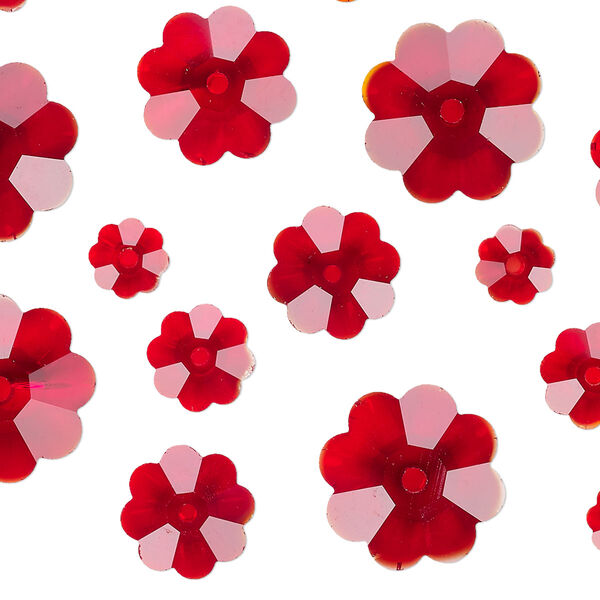 Margarita assortment 20pk red, Celestial Crystal® 6-14mm flower bead image number 0