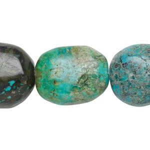 Turquoise 1pkg1, puffed oval bead 15 inch 18x14mm-23x18mm