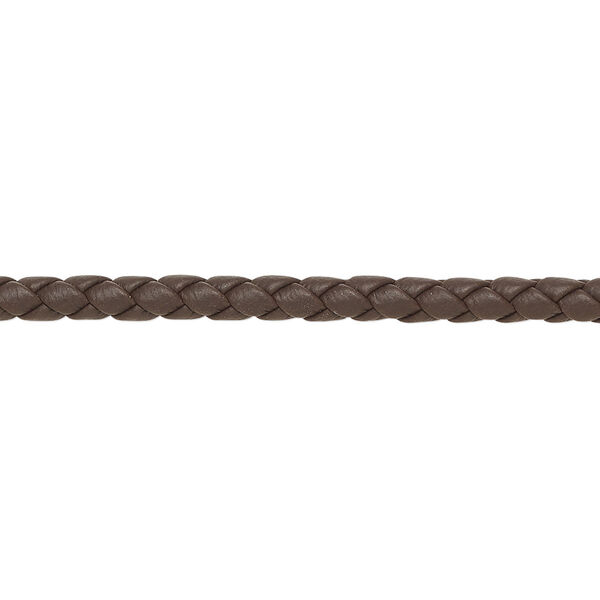 Bolo cord, leatherette, matte brown, 3mm braided round. Sold per 5-yard section. image number 0