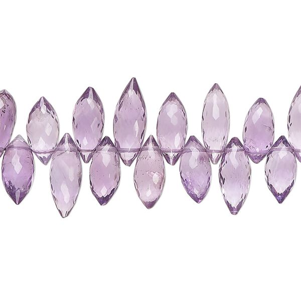 Amethyst 1pkg1, hand-cut top-drilled micro-faceted puffed marquise bead natural 8 inch 8x4mm-13x6mm image number 0