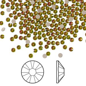 Flat back 1440pk crystal vitrail medium foil back, Swarovski® 2.1-2.3mm rose round SS7 2058