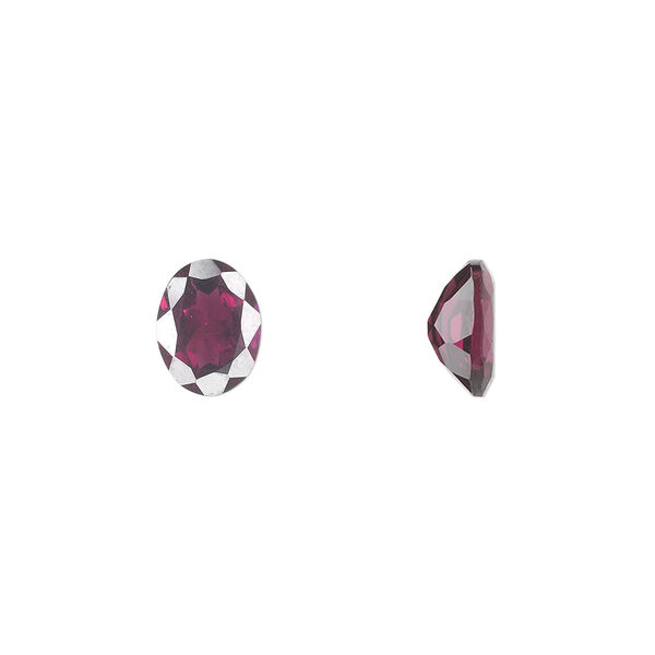 Gem, rhodolite garnet (natural), 8x6mm hand-cut faceted oval, A grade, Mohs hardness 7 to 7-1/2. Sold individually. image number 0