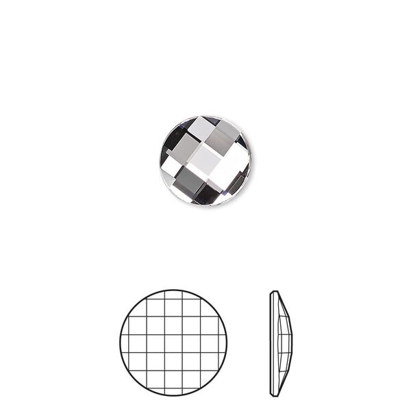 Flat back 4pk crystal foil back, Crystal Passions® 10mm chessboard round 2035 image number 0
