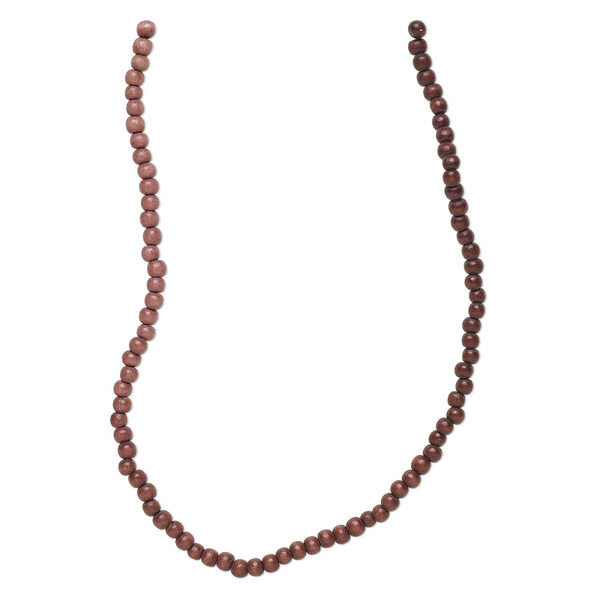 Bead, Taiwanese cheesewood (dyed / waxed), mauve ombre, 6mm round. Sold per pkg of (2) 15-1/2" to 16" strands. image number 0