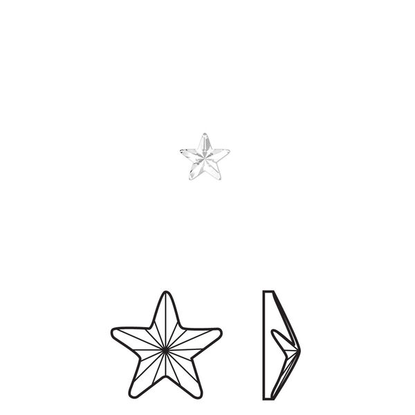 Flat back 48pk crystal foil back, Crystal Passions® hotfix rhinestone 5.5x5mm rivoli star 2816 image number 0