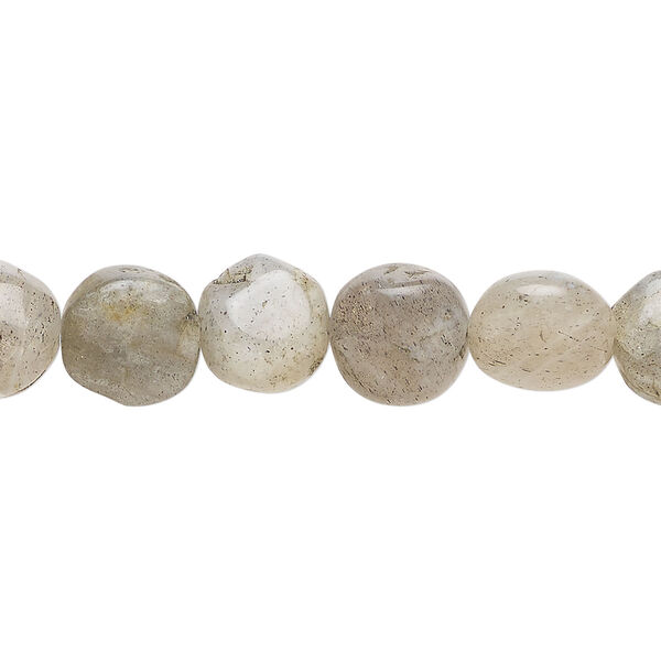 Labradorite 1pkg1, hand-cut uneven puffed flat round bead natural, 12 inch 8-10mm image number 0