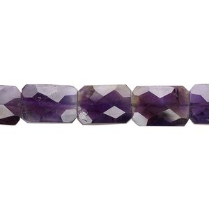 Amethyst 1pkg1, faceted rectangle bead natural 15.5-16 inch 12x8mm