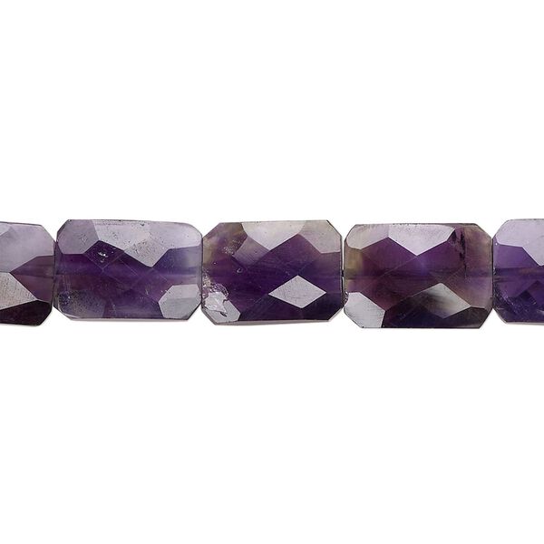 Amethyst 1pkg1, faceted rectangle bead natural 15.5-16 inch 12x8mm image number 0