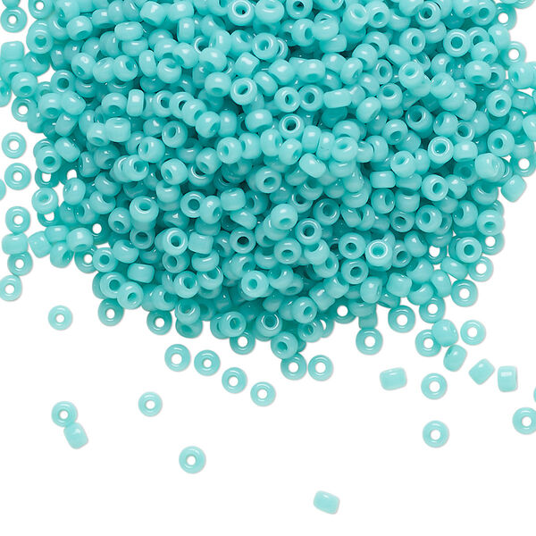Seed bead, Miyuki, glass, pkg/250g, #11 rocaille, opaque sea opal, (RR-412L). image number 0