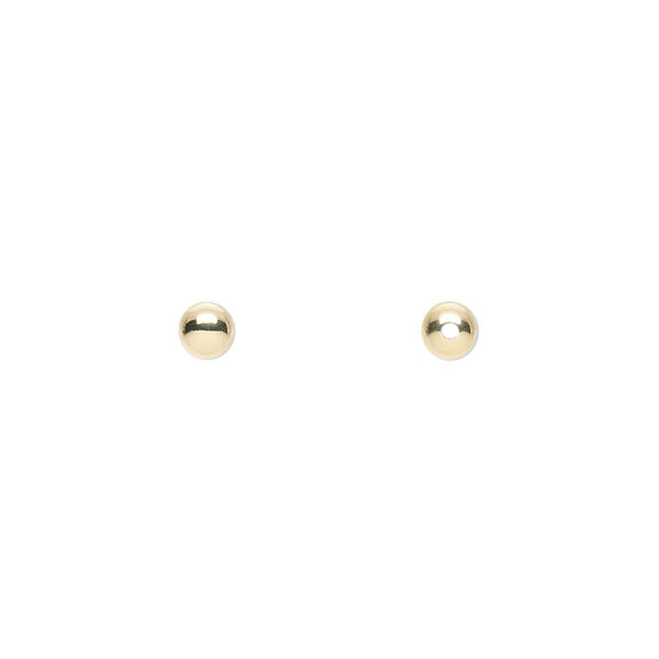 Bead, 14Kt gold, 4mm seamless round. Sold per pkg of 20. image number 0