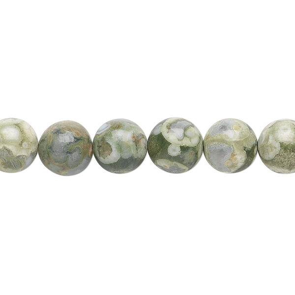 Bead, rhyolite (natural), 8mm round, B grade, Mohs hardness 6-1/2 to 7. Sold per 15-1/2" to 16" strand. image number 0