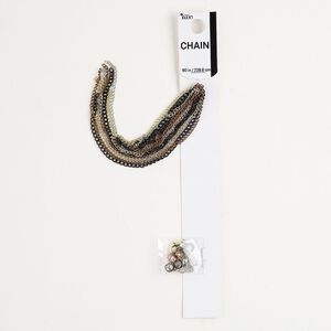 Chain / finding assortment 1pkg17 steel / brass, assorted finish