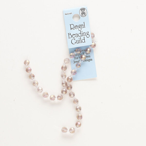 Bead, glass, translucent amethyst purple, 6mm faceted round. Sold per 8-inch strand, approximately 30 beads. image number 0