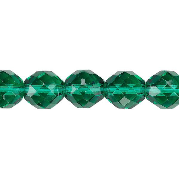 Bead, Czech fire-polished glass, teal, 10mm faceted round. Sold per 15-1/2" to 16" strand, approximately 40 beads. image number 0