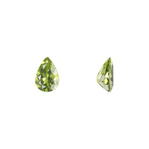 Peridot 1pkg1, hand-cut faceted pear gem natural 9x6mm