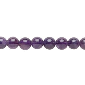 Amethyst 1pkg1, round bead natural 15.5-16 inch 6mm