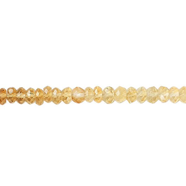 Bead, citrine (heated), shaded, 3x2mm-4x3mm hand-cut faceted rondelle, B grade, Mohs hardness 7. Sold per 15-1/2" to 16" strand. image number 0