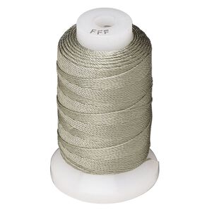 Thread, Purely Silk™, dark green, size FFF. Sold per 92-yard spool.