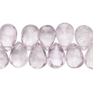 Lavender amethyst 1pkg1, hand-cut top-drilled faceted puffed teardrop bead natural 4 inch 12x9mm-14x10mm