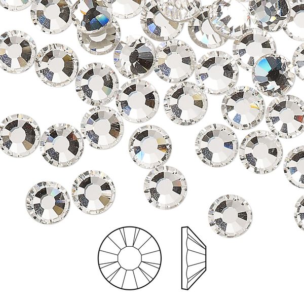 Flat back 24pk crystal foil back, Preciosa MAXIMA Czech crystal hotfix rhinestone 6.32-6.5mm chaton rose round SS30 image number 0