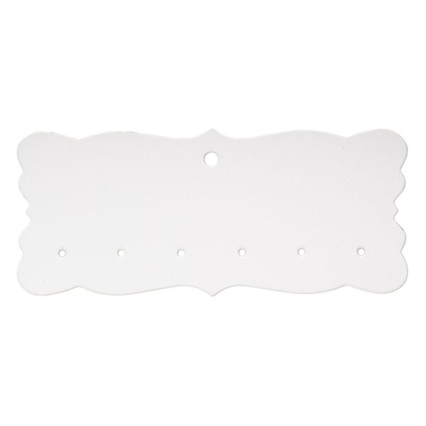 Wine charm holder, paper, white, 4x2-inch single-sided fancy rectangle card. Sold per pkg of 50. image number 0