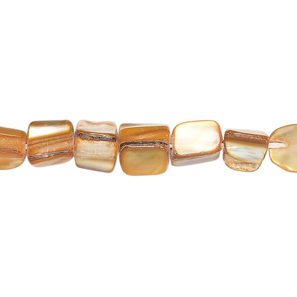 Mother-of-pearl shell 1pkg1, triangle tube bead 15 inch orange 7x6mm-11x9mm image number 0