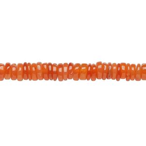 Carnelian 1pkg1, hand-cut rondelle bead 8 inch 4x1mm-6x2mm
