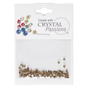 Flat back 144pk light Colorado topaz foil back, Crystal Passions® 2.1-2.3mm rose round SS7 2058