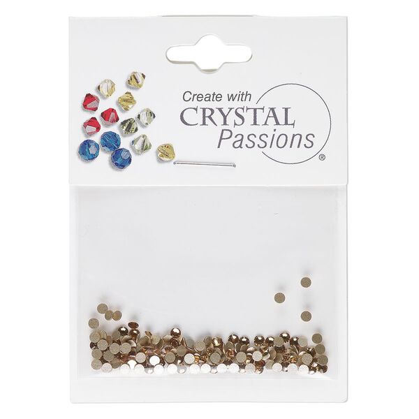 Flat back 144pk light Colorado topaz foil back, Crystal Passions® 2.1-2.3mm rose round SS7 2058 image number 0