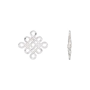 Drop, sterling silver, 14mm single-sided knot. Sold individually.