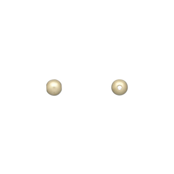 Bead, 14Kt gold-filled, 4mm satin round. Sold per pkg of 10. image number 0