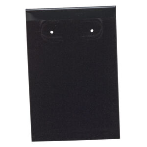 Earring card, flocked plastic, black, 3x2-inch rectangle. Sold per pkg of 25.