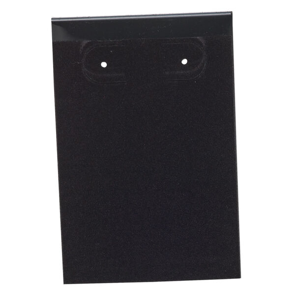 Earring card, flocked plastic, black, 3x2-inch rectangle. Sold per pkg of 25. image number 0