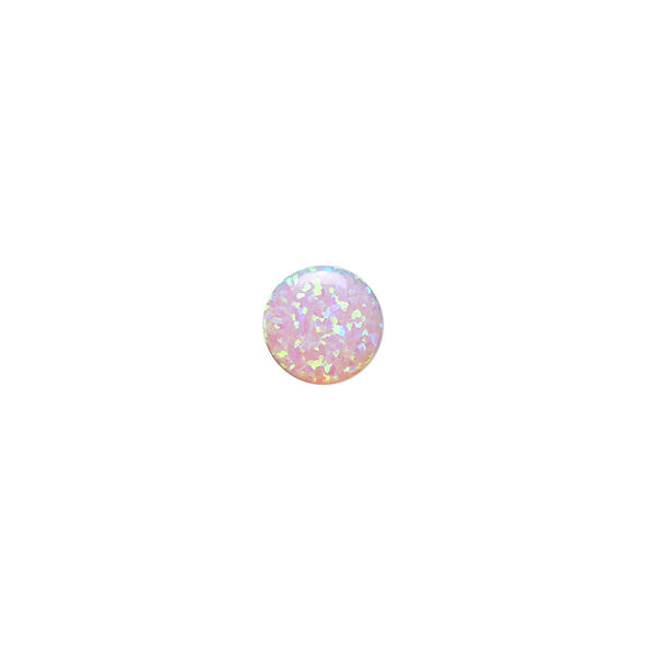 Cabochon, "opal" (silica and epoxy) (man-made), pink, 8mm calibrated round. Sold individually. image number 0