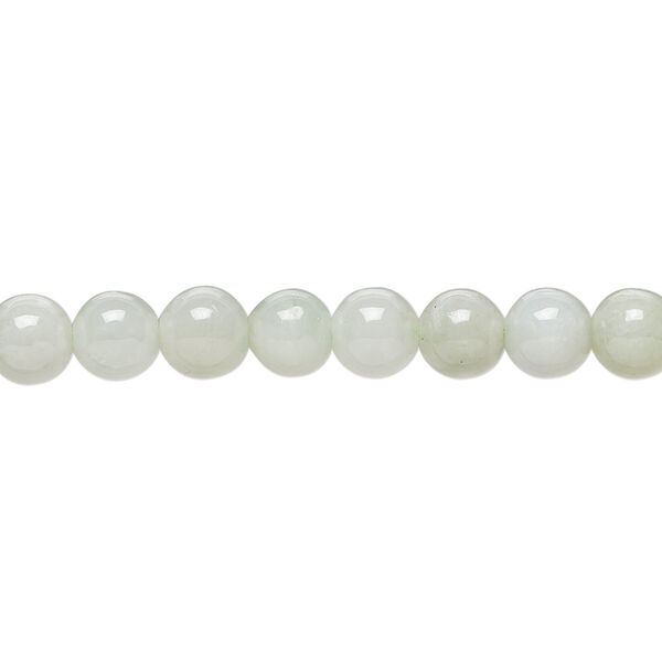 Jadeite 1pkg1, hand-cut round bead natural B grade, 15.5-16 inch 6mm image number 0